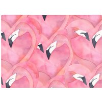 Warren Reed - Designer Watercolour Flamingo Hearts Glass Chopping Board in Pink