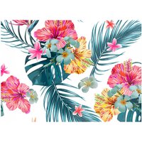 Warren Reed - Designer Spring Summer Flowers Glass Chopping Board in Green