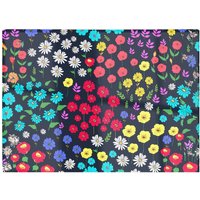 Warren Reed - Designer Multicoloured Flower Pattern Glass Chopping Board in Red