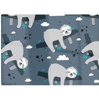 Warren Reed - Designer Sleeping Sloth Pattern Glass Chopping Board in Grey