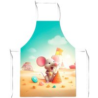 Warren Reed - Designer A Mouse On A Beach Holiday Apron in Yellow