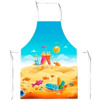 Warren Reed - Designer Fishes On A Beach Holiday Apron in Yellow