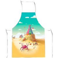 Warren Reed - Designer Crab On A Beach Holiday Junior Apron in Yellow