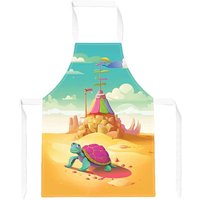 Warren Reed - Designer Turtle On A Beach Holiday Apron in Yellow