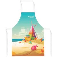 Warren Reed - Designer Fish On A Beach Holiday Apron in Yellow
