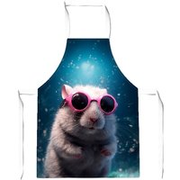 Warren Reed - Designer Splashart DoorMouse with Pink Glasses Junior Apron