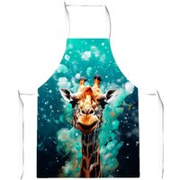 Warren Reed - Designer Splashart Giraffe Face Junior Apron in Grey