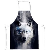 Warren Reed - Designer White Wolf Face Splashart Dark Backgrouns Junior Apron