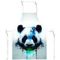 Warren Reed - Designer Panda Face Splashart Light Background Apron in Blue