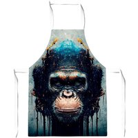 Warren Reed - Designer Gorilla Face Splashart Junior Apron in Brown