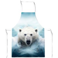Warren Reed - Designer Polar Bear Splashart Apron in White