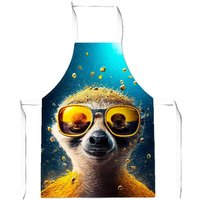 Warren Reed - Designer Meerkat With Golden Glasses Splashart Junior Apron in Yellow