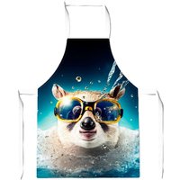 Warren Reed - Designer Dormouse With Glasses Splashart Apron in Brown