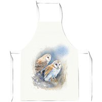 Warren Reed - Designer Barn Ano Owls Watercolour Junior Apron in Brown
