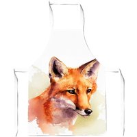 Warren Reed - Designer Fox Watercolour Junior Apron in Brown