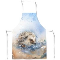 Warren Reed - Designer Hedgehog Watercolour Junior Apron in Brown