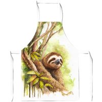 Warren Reed - Designer Sloth Watercolour Junior Apron in Brown