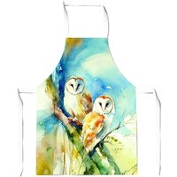 Warren Reed - Designer Barn Owls Watercolour Junior Apron in Brown