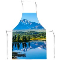 Warren Reed - Designer Summer Mountain Lake Apron in Green