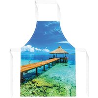Warren Reed - Designer Maldive Beach Resort Junior Apron in Blue