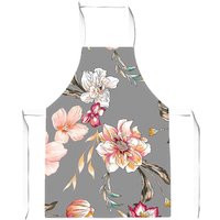 Warren Reed - Designer Peony, Lily, Tulip, Daisy Colorful On Grey Background Apron