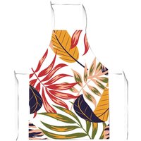 Warren Reed - Designer Hawaiian Style Jungle Leaves Apron in Brown