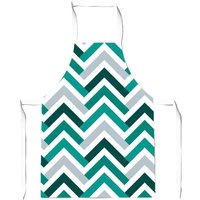 Warren Reed - Designer Geometric Retro Vintage Colored Chevron Pattern Junior Apron in Green