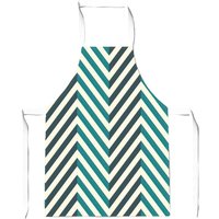 Warren Reed - Designer Geometric Herringbone Chevron Blues Apron in Green