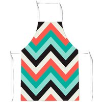 Warren Reed - Designer Geometric Colored Chevron Pattern Junior Apron in Green
