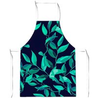 Warren Reed - Designer Delicate Green Foliage Junior Apron in Blue