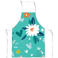Warren Reed - Designer Garden Summer Flowers Junior Apron in Blue