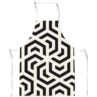 Warren Reed - Designer Hexagonal Geometric Pattern Apron in Black