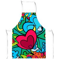 Warren Reed - Designer Hippie Psychedelic Pattern Apron in Blue