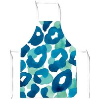 Warren Reed - Designer Watercolour Leopard Print Junior Apron in Blue