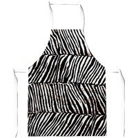 Warren Reed - Designer Zebra Pattern Apron in Black