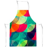 Warren Reed - Designer Colourful Grunge Circle Pattern Apron in Red