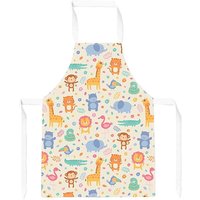 Warren Reed - Designer Cute Pastel Jungle Animals Apron in Yellow