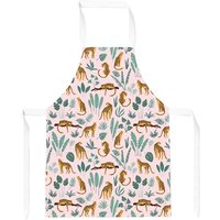 Warren Reed - Designer Hand Drawn Leopards Apron in Pink