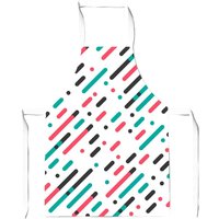 Warren Reed - Designer Overlapping Coloured Diagonal Lines Apron in Green