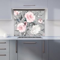 Warren Reed - Designer Dusty Pink Roses Kitchen Splashback | Size: 600mm x 750mm