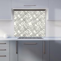 Warren Reed - Designer Hand Drawn Busy Bees Kitchen Splashback in Grey | Size: 600mm x 750mm