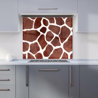 Warren Reed - Designer Giraffe Spots Print Kitchen Splashback in Brown | Size: 700mm x 750mm