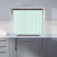 Warren Reed - Designer Green Geometric Pattern Kitchen Splashback | Size: 900mm x 650mm