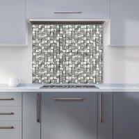 Warren Reed - Designer Irregular Sketched Block Textured Kitchen Splashback in Grey | Size: 700mm x 750mm