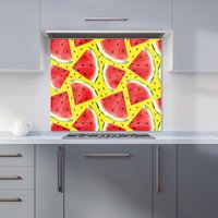 Warren Reed - Designer Watermelon Pattern Kitchen Splashback in Red | Size: 900mm x 650mm