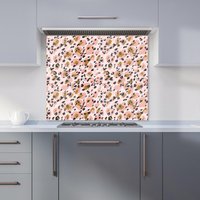 Warren Reed - Designer Hand Drawn Pink Leopard Print Kitchen Splashback | Size: 900mm x 650mm