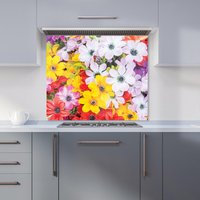 Warren Reed - Designer Spring Flowers Kitchen Splashback in Yellow | Size: 600mm x 600mm