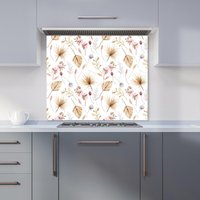Warren Reed - Designer Watercolour Orchids Kitchen Splashback | Size: 600mm x 650mm