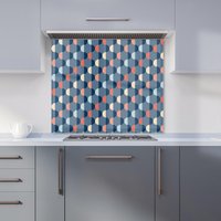 Warren Reed - Designer Geometric Pattern Kitchen Splashback in Blue | Size: 900mm x 750mm