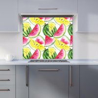 Warren Reed - Designer Colourful Melon Pattern Kitchen Splashback in Yellow | Size: 700mm x 750mm